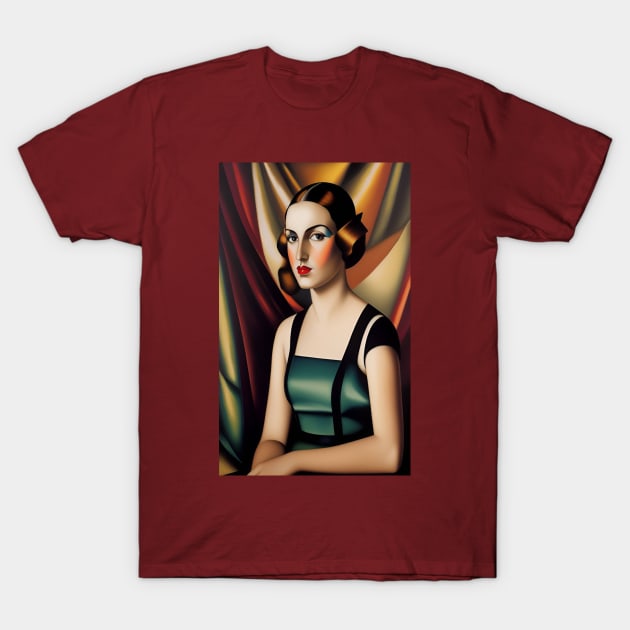 Vintage Portrait of a Girl - Modern Art T-Shirt by ZiolaRosa